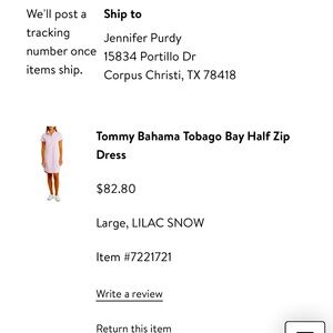 Tommy Bahama Tobago Bay Half Zip Dress. Excellent used condition. Large Pink.